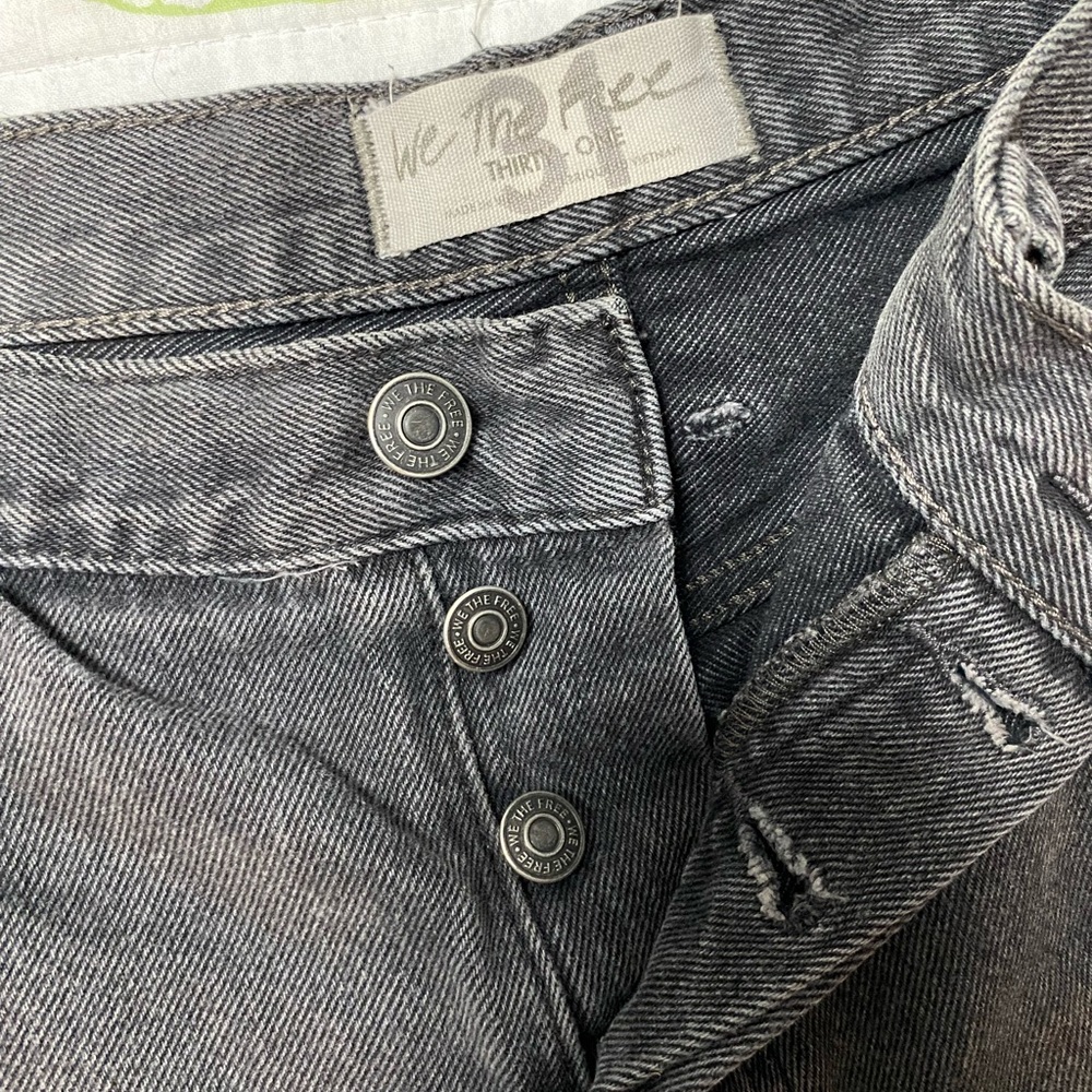 We The Free Charcoal Button-Fly high rise shorts